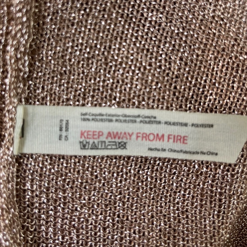 Intimately Free People Tank Top Womens Small Rose Gold Metallic Mesh T Back Boho - Picture 5 of 6